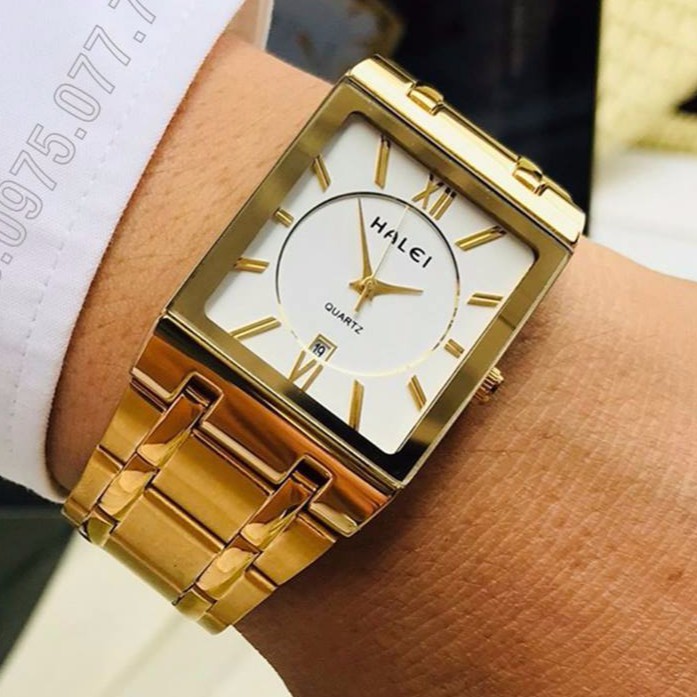 Đồng Hồ Nam HALEI 564M Mặt Chữ Nhật Dây Mạ Vàng | BigBuy360 - bigbuy360.vn
