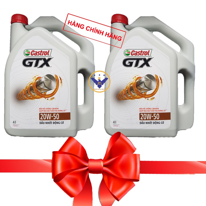 Bộ 2 Dầu nhớt ô tô cao cấp Castrol GTX 20W-50 can 4 lít