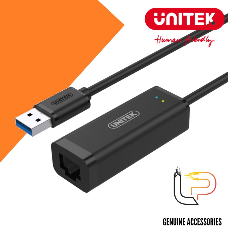 Cáp chuyển USB 3.0 ra Lan Unitek Y-3470BK - Cáp chuyển đổi USB 3.0 sang RJ45 Gigabit Ethernet dài 10CM Unitek Y-3470BK