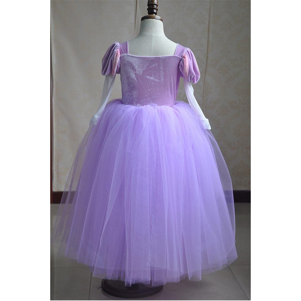 Bộ Tóc Giả + Đầm Tutu Hóa Trang Công Chúa Rapunzel Chất Lượng Cao Dành Cho Bé Gái