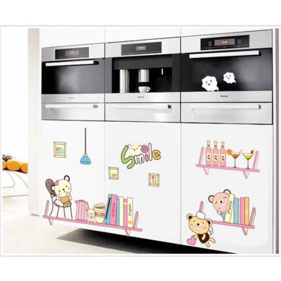 Decal trang trí  Những chú gấu smile đáng yêu