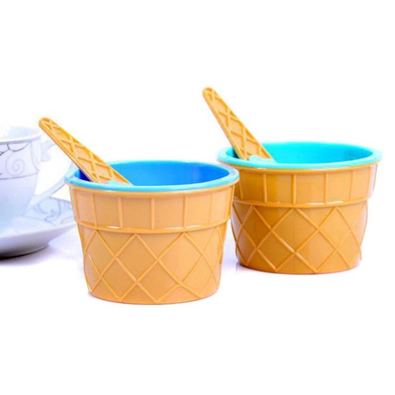 Combo 4 Cốc Kem 2 Đáy Kèm Thìa Chính Hãng Tashuan - TS4 - BX1152