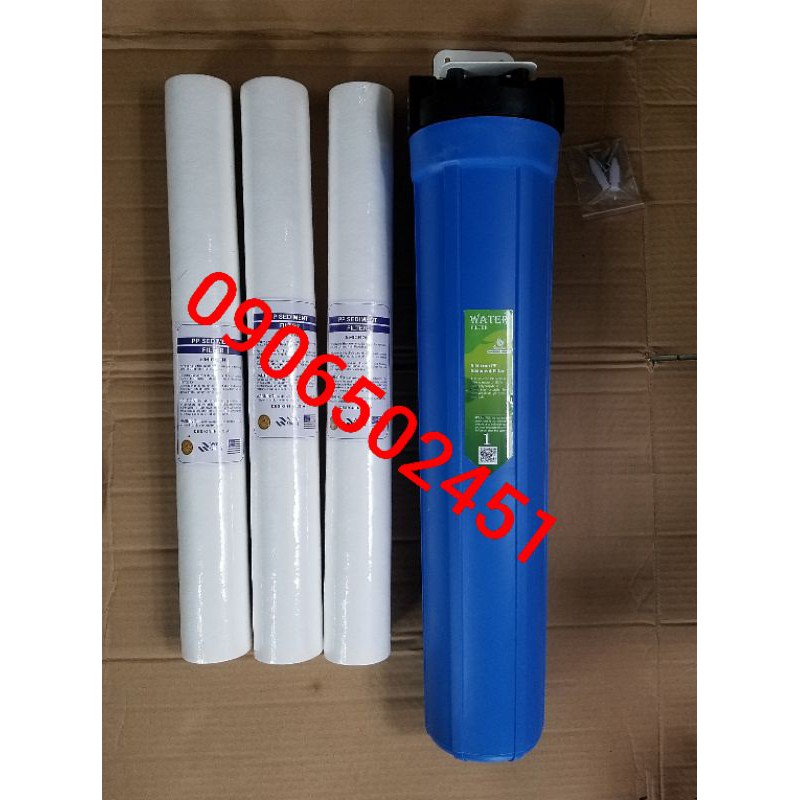 Bộ lọc nước sinh hoạt  ly đơn 20 Inch chuẩn  (Xanh)+ 3 lõi số 1 20 inchj | BigBuy360 - bigbuy360.vn