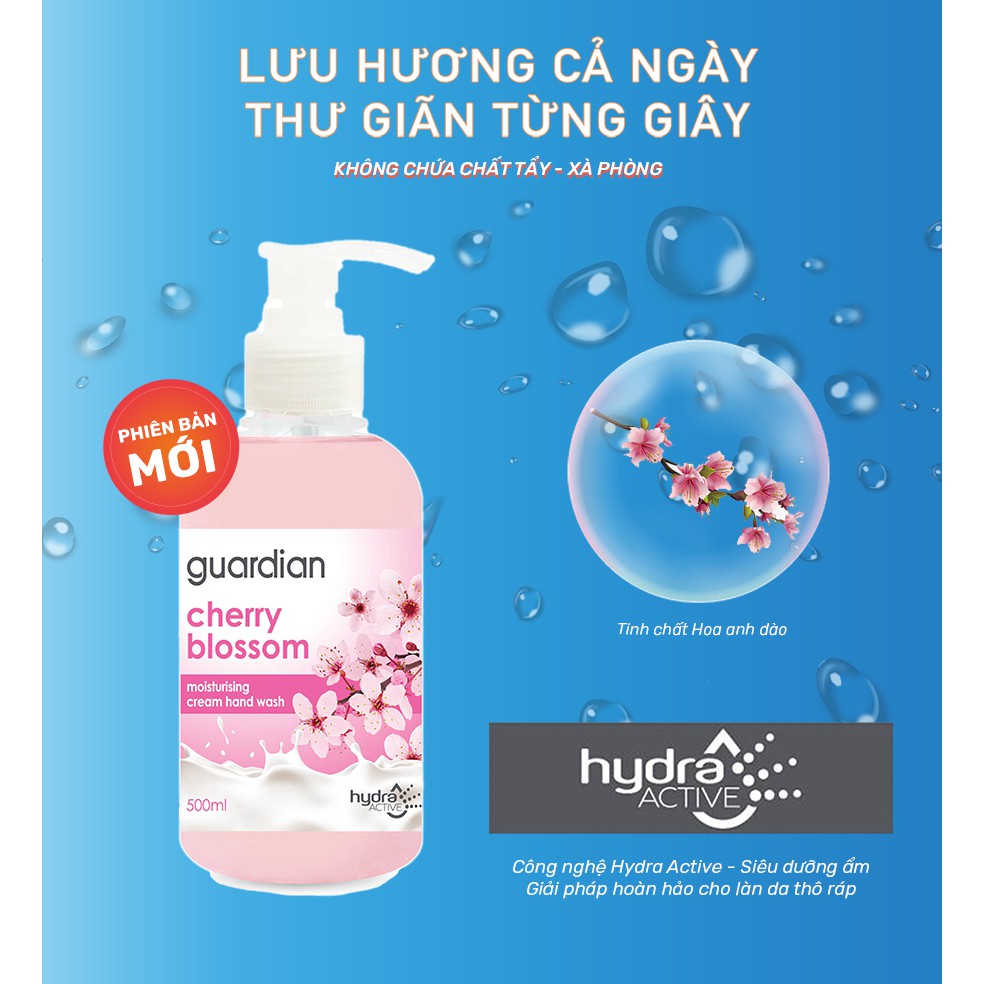 Kem Rửa Tay Guardian Anh Đào Dưỡng Ẩm 500ML