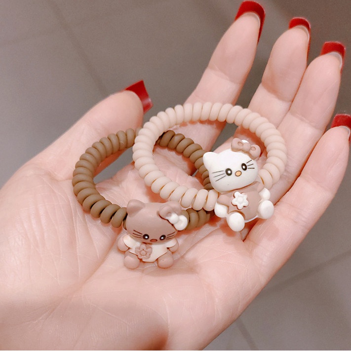 Set 5 dây chun nịt buộc tóc xoắn đính charm thú siêu dễ thương BAG U CHUNXOAN074