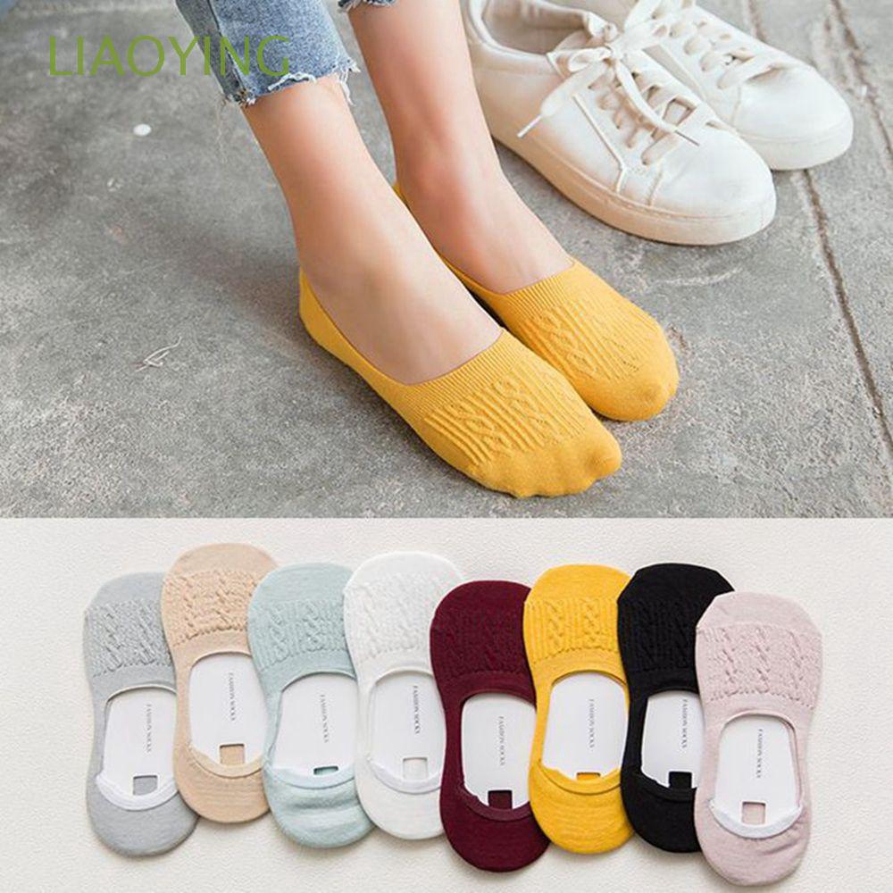 Casual Women Breathable Invisible Non-Slip Boat Socks