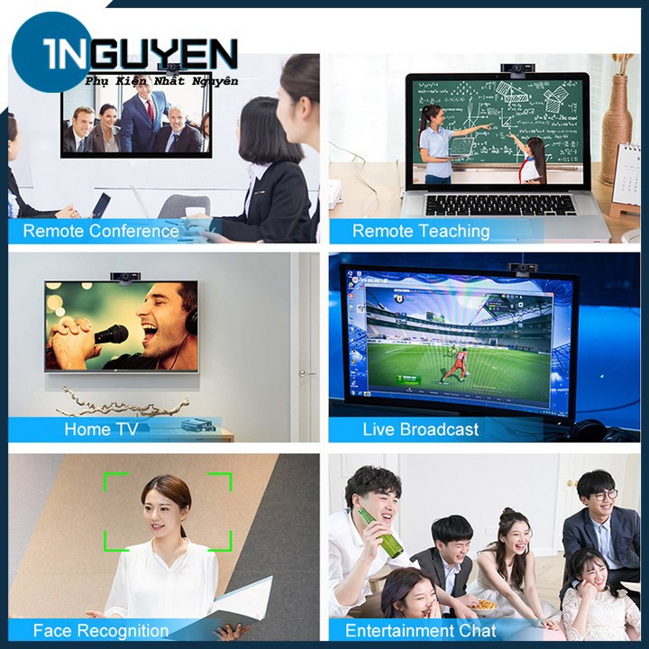 Webcam Xfinity Full HD 1080p 4 Micro Lọc Tạp Âm Đa Hướng, Lấy Nét Tự Động Cho PC, TV Box, Smart TV,... | Camera máy tính | BigBuy360 - bigbuy360.vn