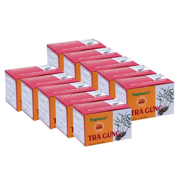 Trà gừng Traphaco Hộp 10 gói bột tan giữ ấm cơ thể