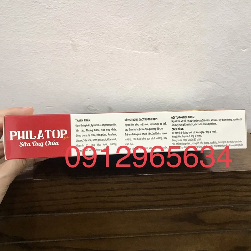 Philatop Sữa ong chúa bồi dưỡng phục hồi sức khoẻ tăng đề kháng giúp ăn ngon ngủ tốt 20 ống chính hãng