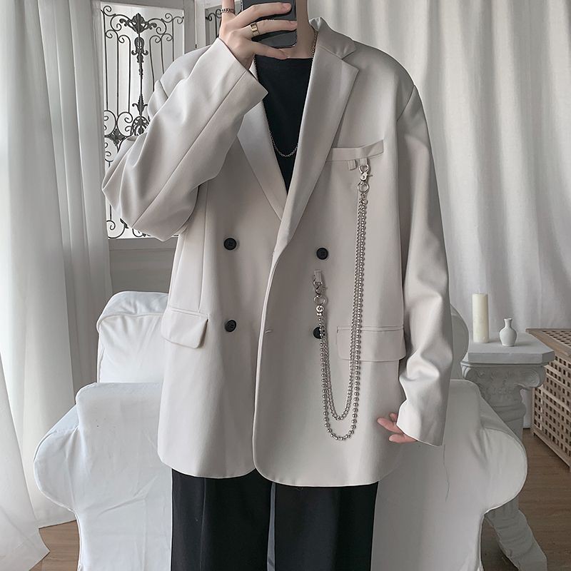 Sẵn Đen-L(Hàng Đẹp)Ảnh thật 4 hình cuối-HC217.Áo blazer Unisex nam nữ phong cách Harajuku Hàn Quốc