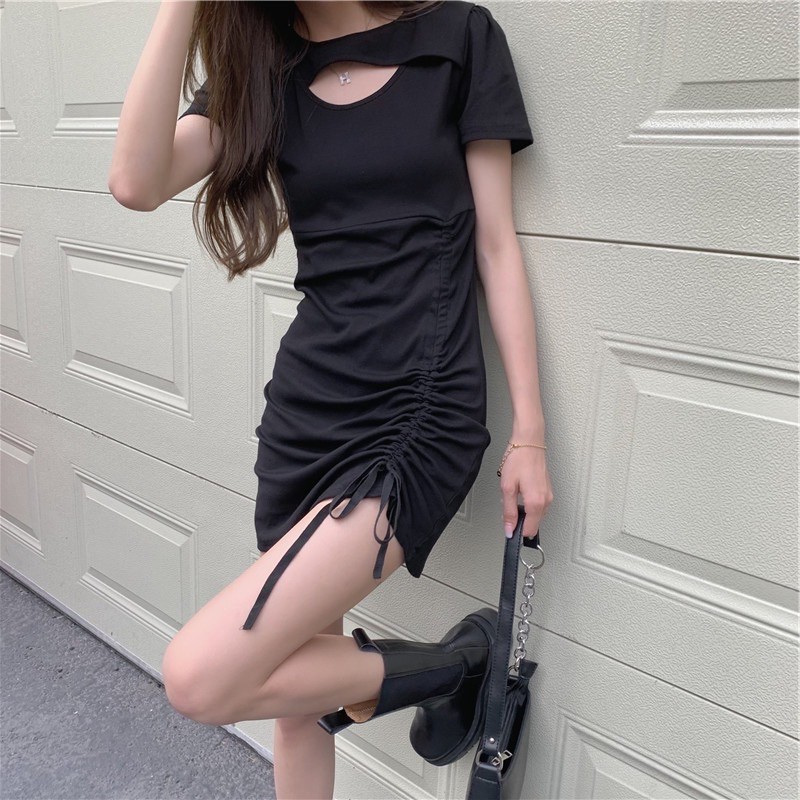 🎀 Váy 2 dây ôm body dây rút hở ngực siu sexy có Big size