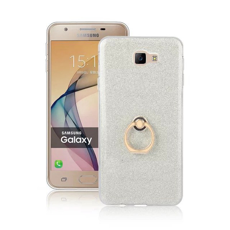 Ốp điện thoại TPU mặt kim tuyến 5 màu tùy chọn có vòng đỡ dành cho Samsung Galaxy J7 Prime