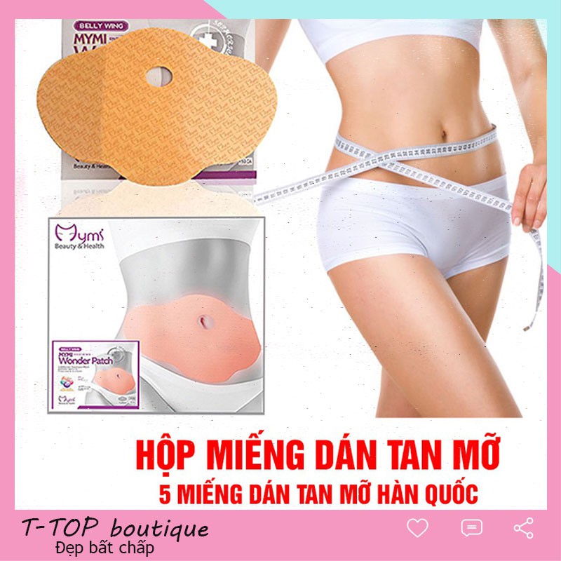 Miếng dán tan mỡ bụng Hàn Quốc MYMI WONDER PATCH - Hộp 5 miếng