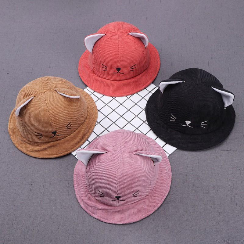 Nón Bucket thiết kế tai mèo đáng yêu cho bé