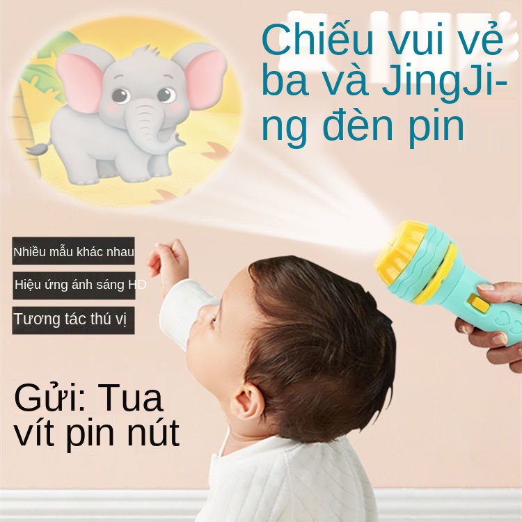 Đồ chơi trẻ em vui nhộn mini dạ quang chiếu đèn pin mẫu thẻ trượt dạy bé trai và bé gái trước khi đi ngủ