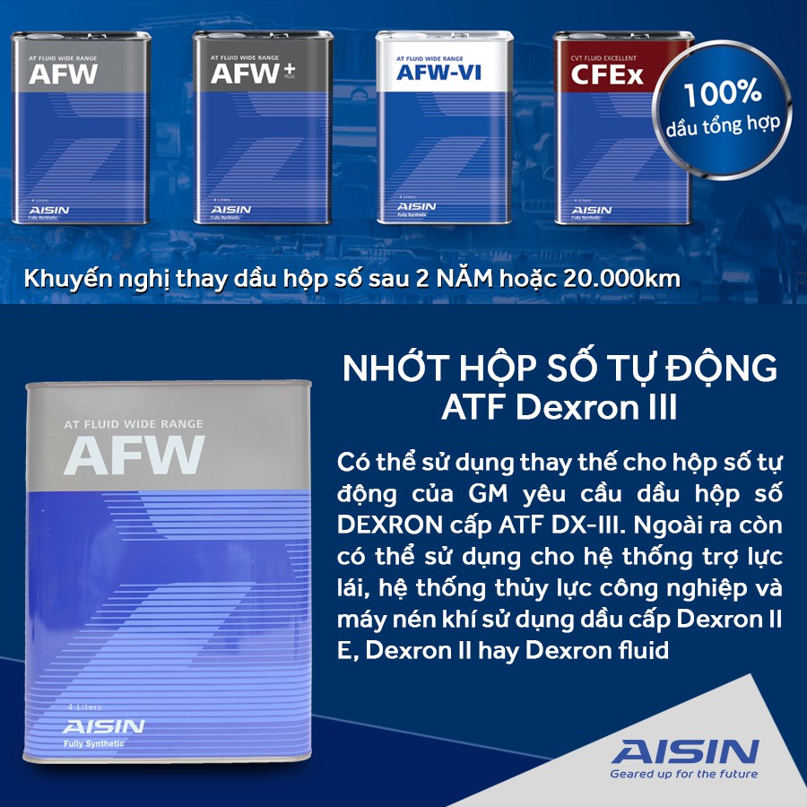Nhớt Hộp Số Tự Động AISIN ATFD34S AFW Dexron III 4L - Nhập Khẩu Chính Hãng