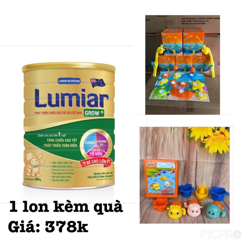 Tặng quà  - Sữa bột Lumiar grow lon 900g