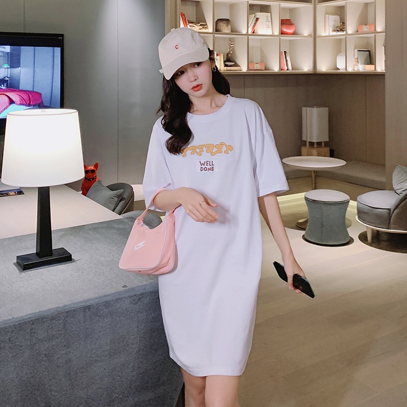 Váy Suông Đầm Suông In Chữ Đẹp From Rộng Dáng Dài Tới 75kg Hot Trending TTDS0324