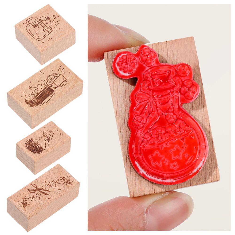 1 Con Dấu Gỗ Cao Su Thủ Công Phong Cách Vintage Mới