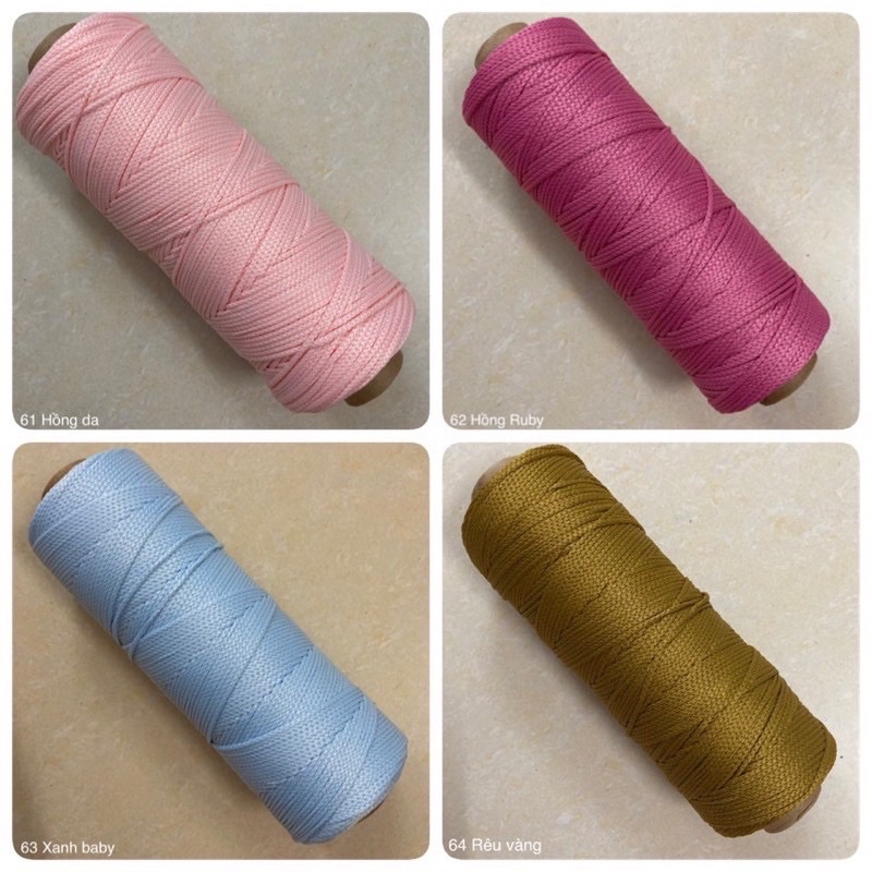 Sợi dệt trơn 2mm Craftyarn VN (Mã 51 ~ Mã 68)