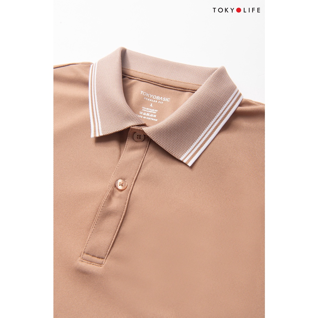 Áo Polo Nam TOKYOLIFE phông cộc tay, vải cotton thoáng khí I7POL004K