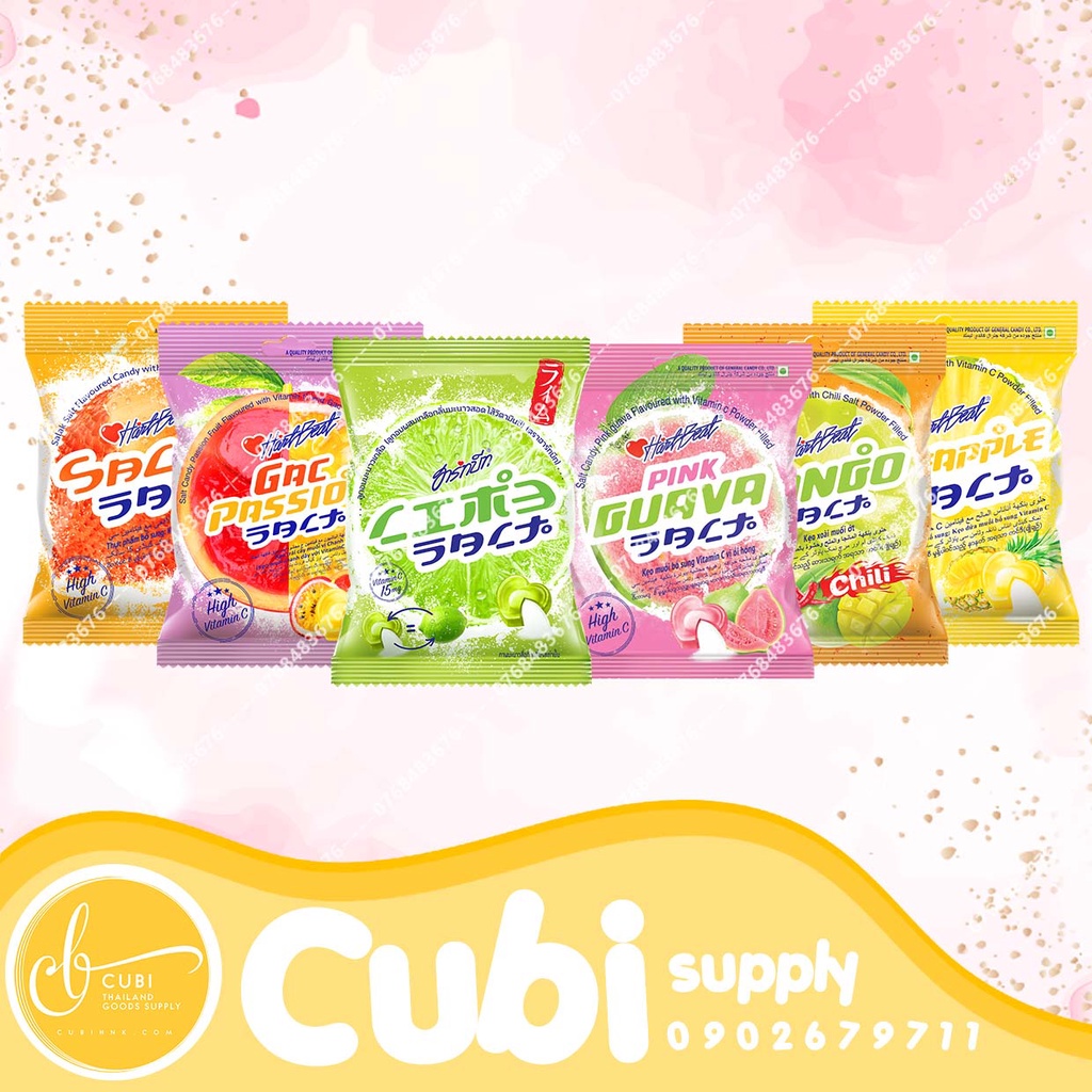 Kẹo Trái Cây Muối Hartbeat Thái Lan 100g