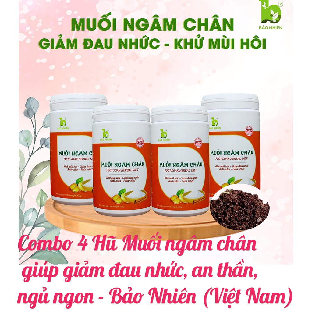 Combo 4 Hũ Muối ngâm chân giúp giảm đau nhức, an thần, ngủ ngon - Bảo Nhiên (Việt Nam)