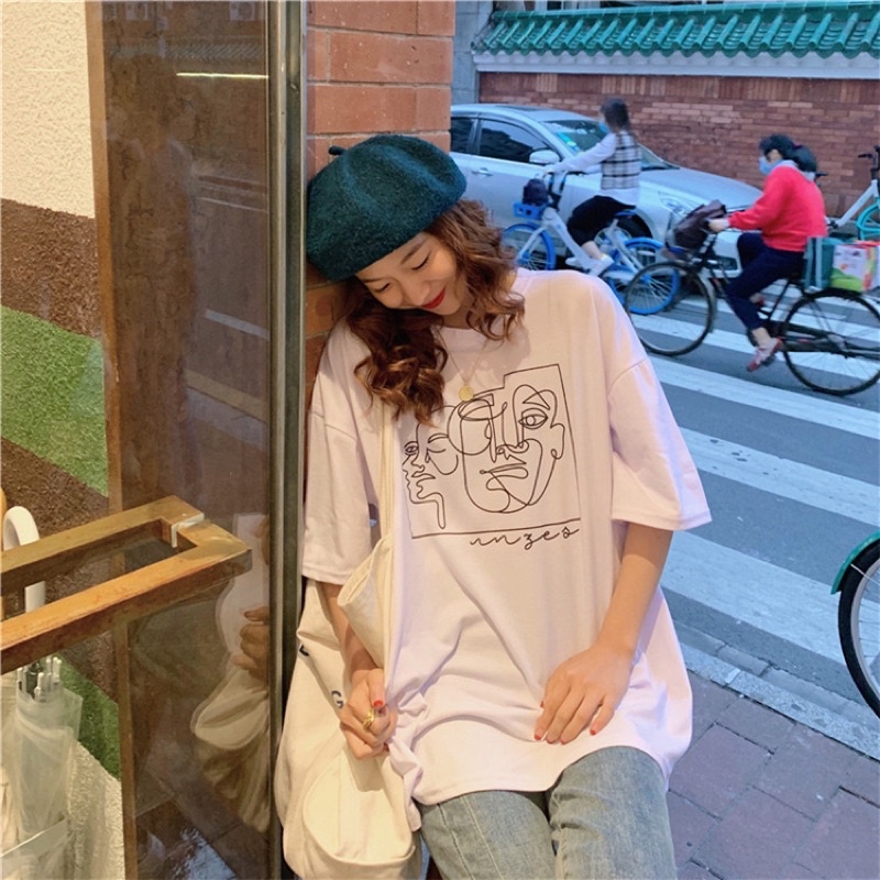 Áo phông 3158 nam nữ tay lỡ, áo thun ovesize form rộng chất cotton khô in hình rối | BigBuy360 - bigbuy360.vn