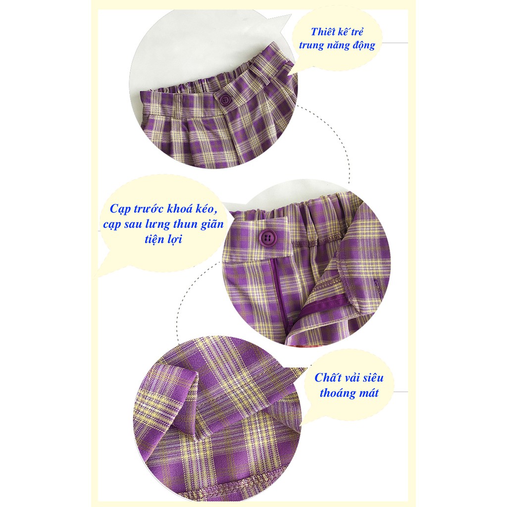 Quần sooc đũi kẻ caro nhiều màu năng động Q123 RumHana | BigBuy360 - bigbuy360.vn