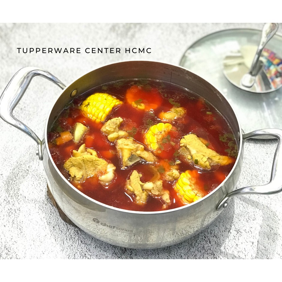 Nồi T Chef Series Tupperware Casserole 3.8L (nắp kính) sử dụng cho mọi loại bếp