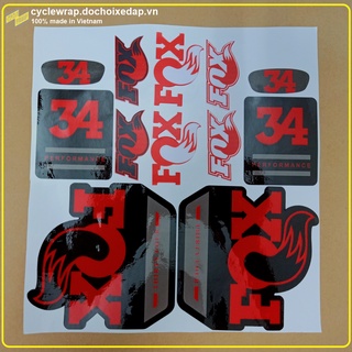 Tem decal dán phuộc xe đạp FOX 34 Float Performance 2020 | MTB Fork decal | Temxedap.vn