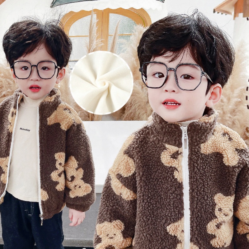 Áo khoác cổ cao mềm mại giữ ấm cho bé
