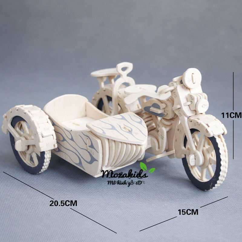 Đồ chơi lắp ráp gỗ 3D Mô hình Xe mô tô