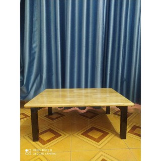 Bàn làm việc, bàn học, bàn ăn gấp gọn {GIÁ TẠI XƯỞNG} chân sắt trụ ngồi bệt gỗ cao su (60*80 cao 35cm)