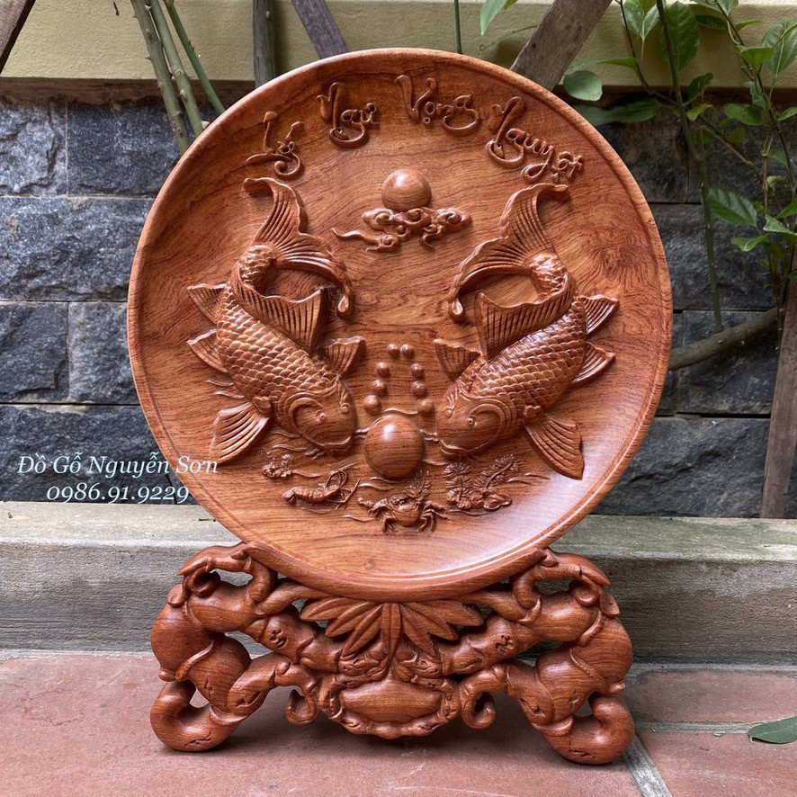 Đĩa gỗ phong thuỷ đk 30cm