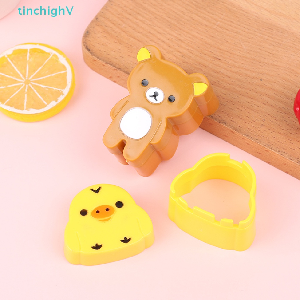 [TinchighV] 2 PCS Sandwich Crust Cutter Cookie Bread Mold Bento Maker  Bear Chicken shaped [NEW]