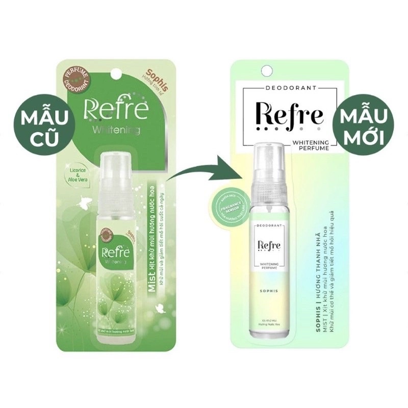 Xịt Khử Mùi Refre Hương Nước Hoa Whitening Sweetie 30ml