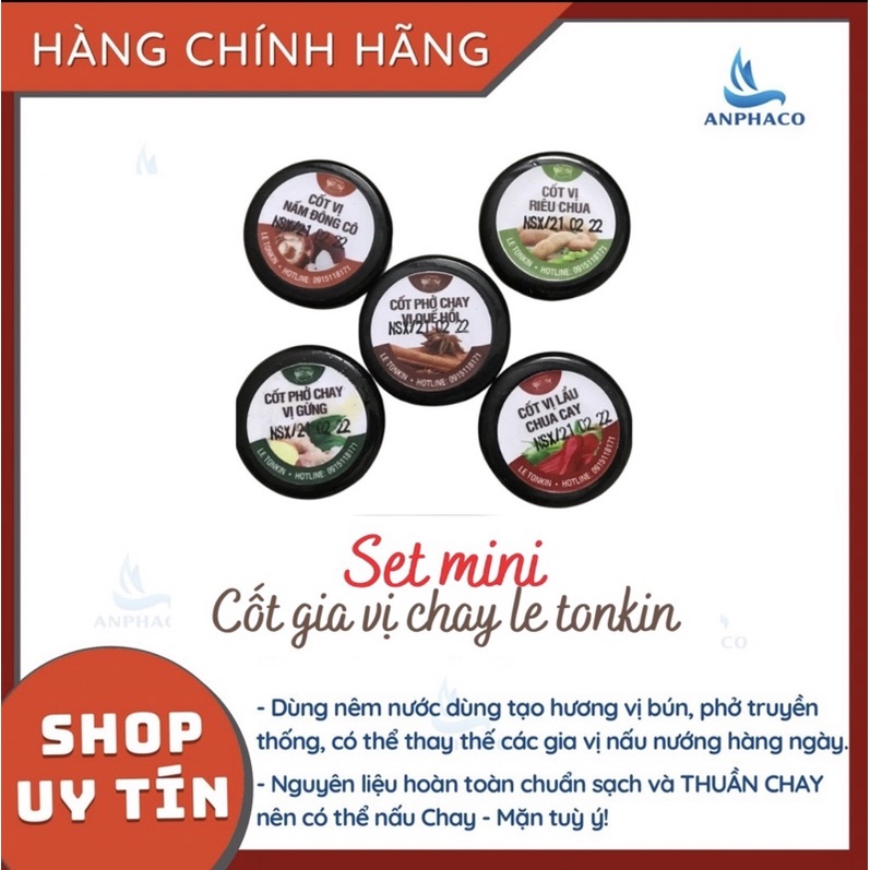 Set mini 5 vị Cốt gia vị chay/ phở chay Letonkin - Cốt nấu nước lèo bún/ phở/ lẩu chuẩn ngon
