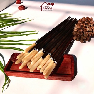Đũa Bọc Ốc Biển Phố Decor Chất Liệu Gỗ Trắc Cao Cấp - Hàng Cực Hiếm