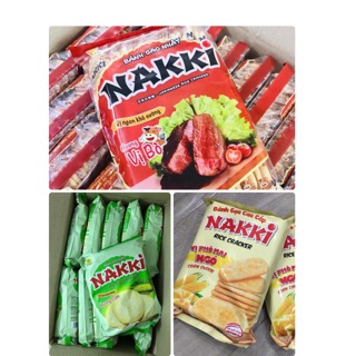 Thùng 20 gói - Bánh gạo Nhật NAKKI hương vị bò ,phomai ,Cốm