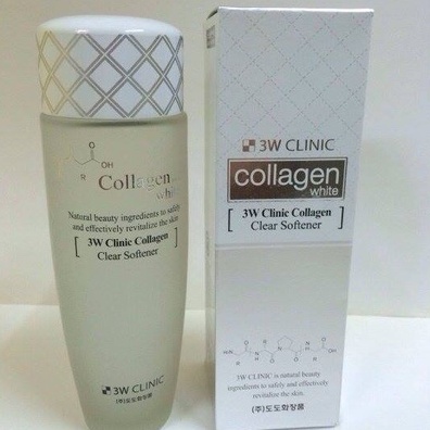 Nước Hoa Hồng Bổ sung Collagen 3W Clinic Collagen White Clear Softener Hàn Quốc 150ml