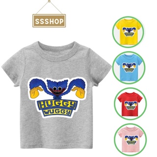 Áo thun bé trai in hình Game Poppy Playtime Huggy Wuggy, chất cotton thoáng mát, hình in không bong tróc SSSHOP