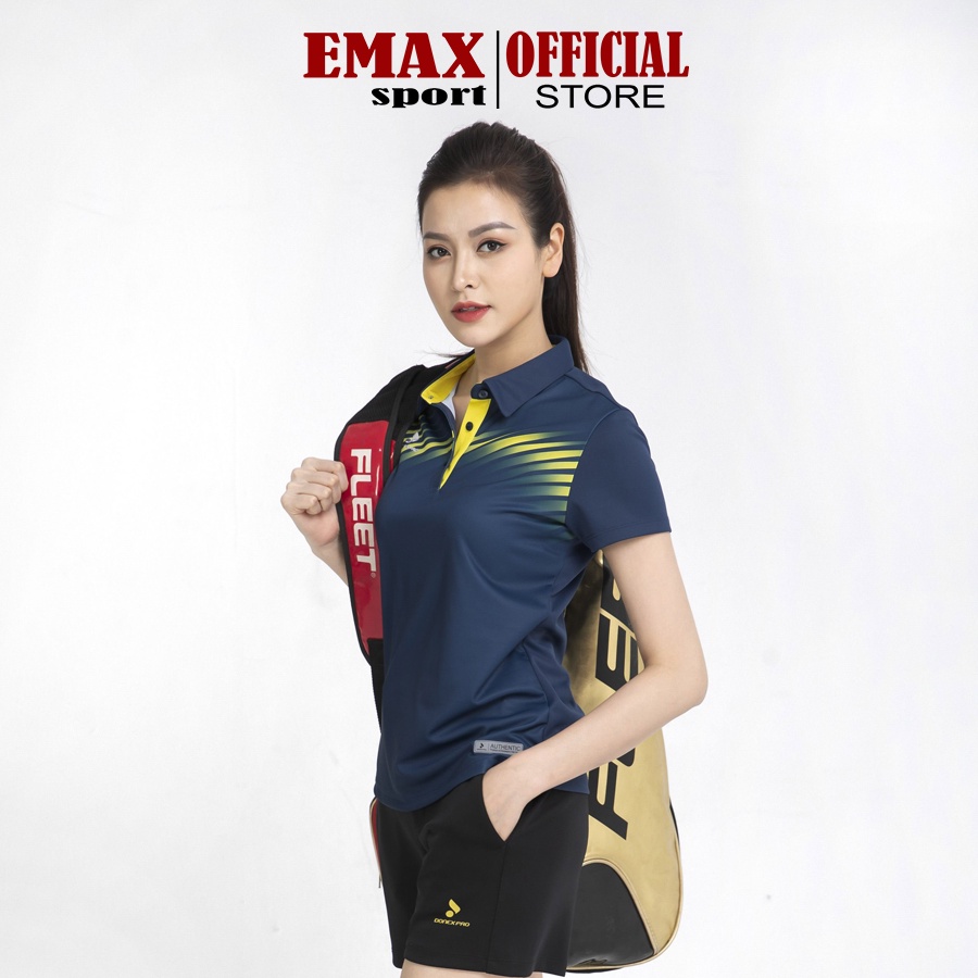 Áo Tennis Cổ Bẻ Nữ Donexpro Vải Thun Mè Caro Thoáng Khí, Thoát Hơi Nhanh, Không Bám Bụi AC - 3640