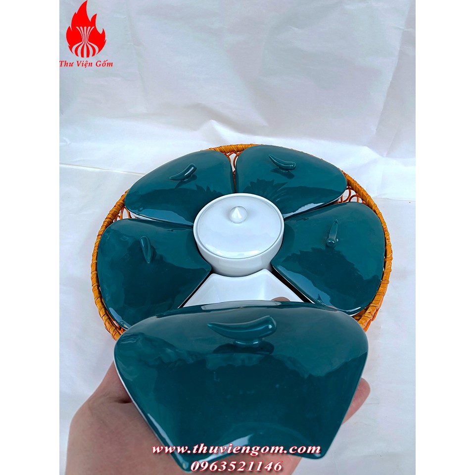 Khay mứt xanh cổ vịt 2021 Gốm sứ Bát Tràng