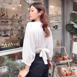 Áo Kiểu Voan Bo Eo Cột Sau