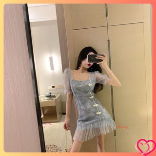 Váy body đuôi cá sườn xám đính sequin lấp lánh