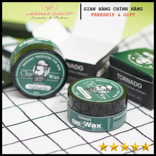 Sáp vuốt tóc nam Tornado Siêu Thơm Giữ nếp 18h-20h xuất xứ Đức | keo vuốt tóc &amp; wax vuốt tóc chính hãng