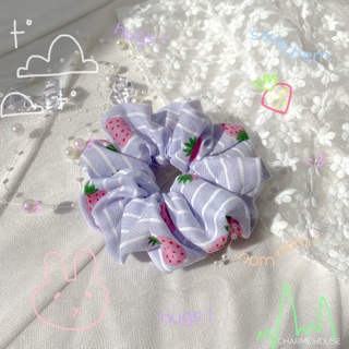 DÂY CỘT TÓC SCRUNCHIES DÂU TÂY KẺ