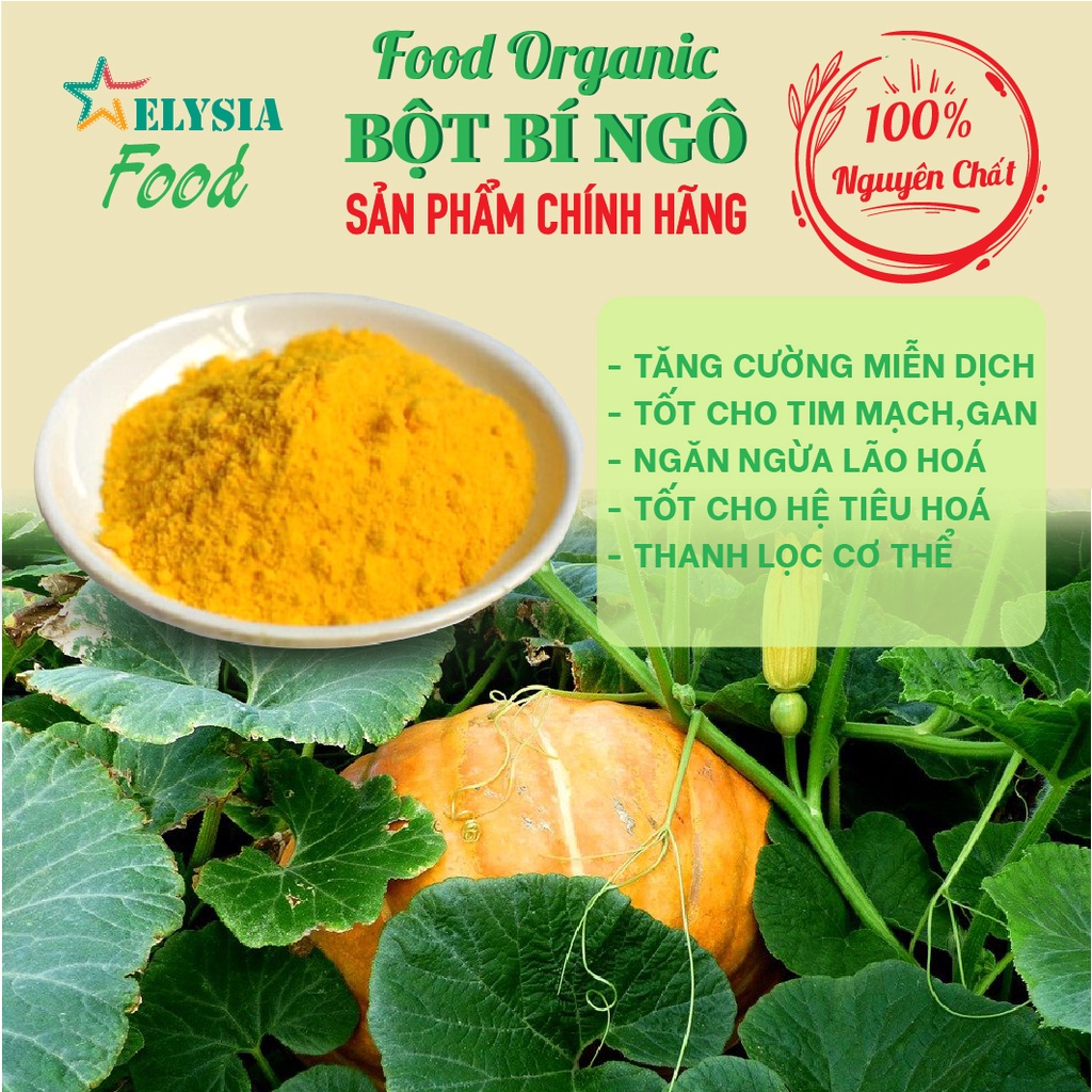 Bột Bí Đỏ ( bí ngô) - hàng Organic nguyên chất, không chất bảo quản 10g, 50g