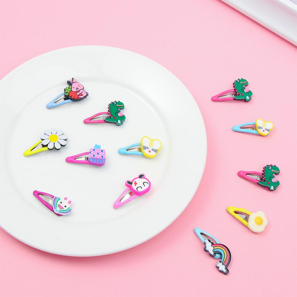 RAINBOW Set 5 Kẹp Tóc Búp Bê Hoạt Hình Dễ Thương